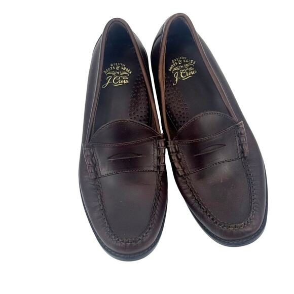 J. Crew Classic Camden Penny Leather Loafers Shoes Round Toe Brown Size 8 NWOB - Picture 8 of 11
